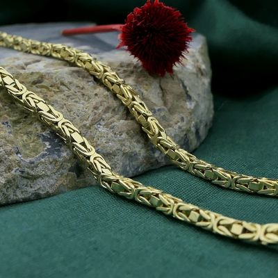 Image 2 of Gold square king link necklace