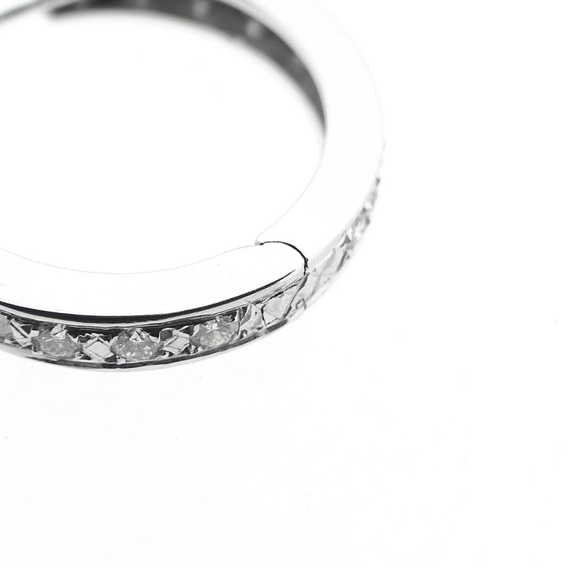 Image 9 of White Gold Hoop Earrings with Diamonds; Approx. 0.76 ct.