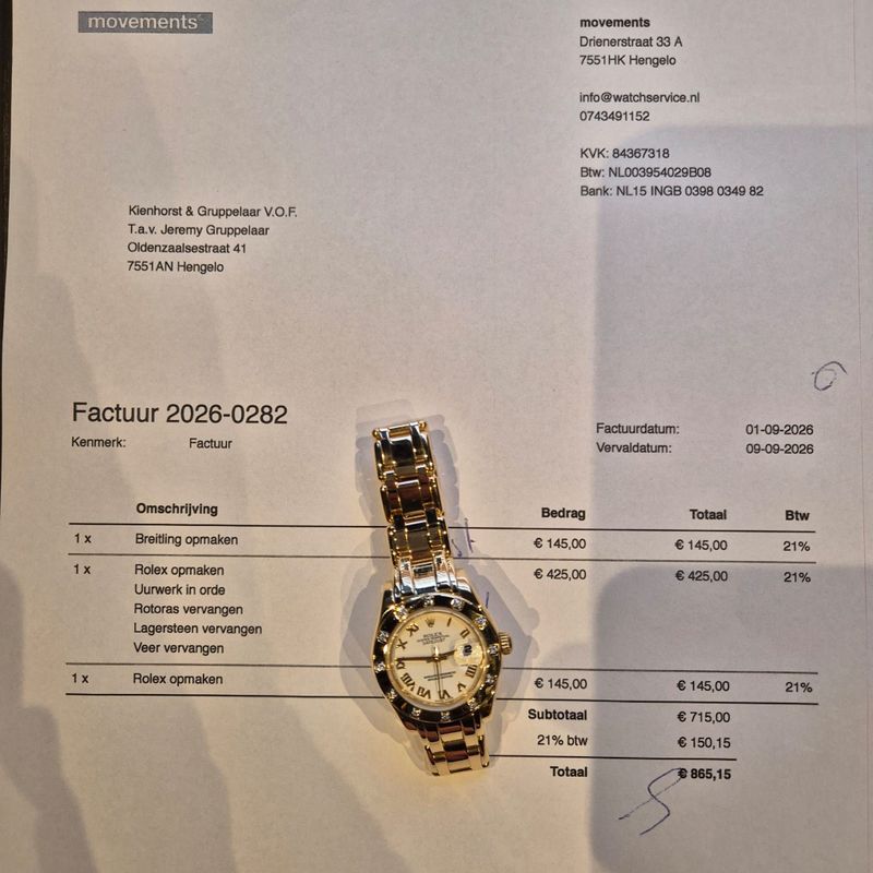 Image 15 of Rolex Pearlmaster Lady-Datejust 29mm 18ct Gold Watch