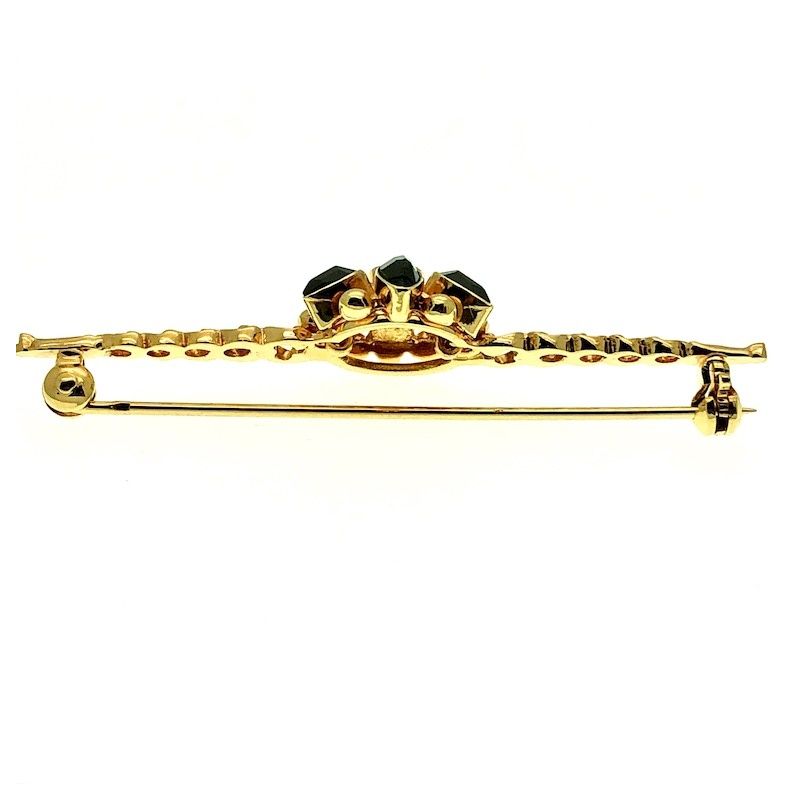 Image 4 of Gold antique brooch with garnet stones