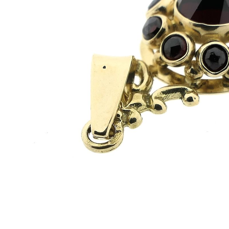 Image 3 of Vintage gold entourage pendant with garnet