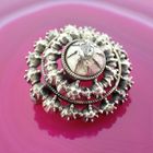Image 4 of Antique silver brooch set with rose-cut diamonds; 0.14 ct.