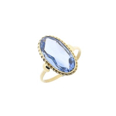 Image 1 of Antique gold ring with aquamarine
