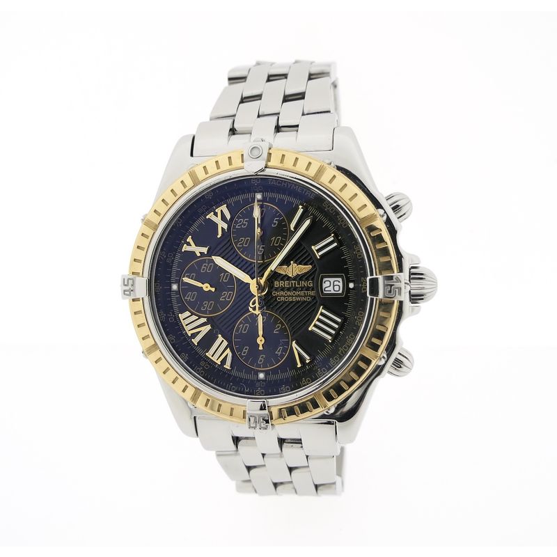Image 25 of Breitling Crosswind Chronograph D13355; 18k gold/steel men's watch