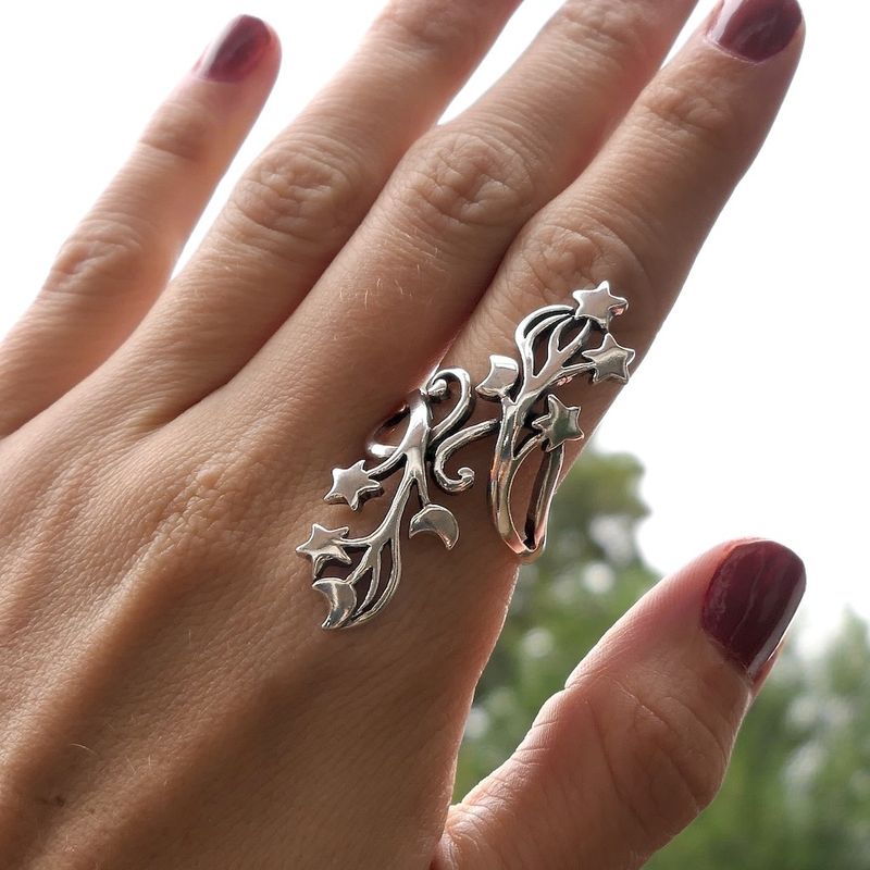Image 8 of Silver ring with starry sky
