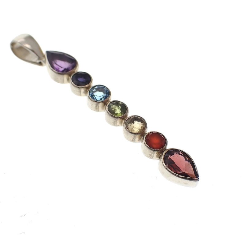 Image 2 of Silver pendant with rainbow zirconia