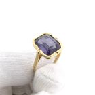 Image 9 of 14K Yellow Gold Ring with Purple Gemstone; Size 17.25