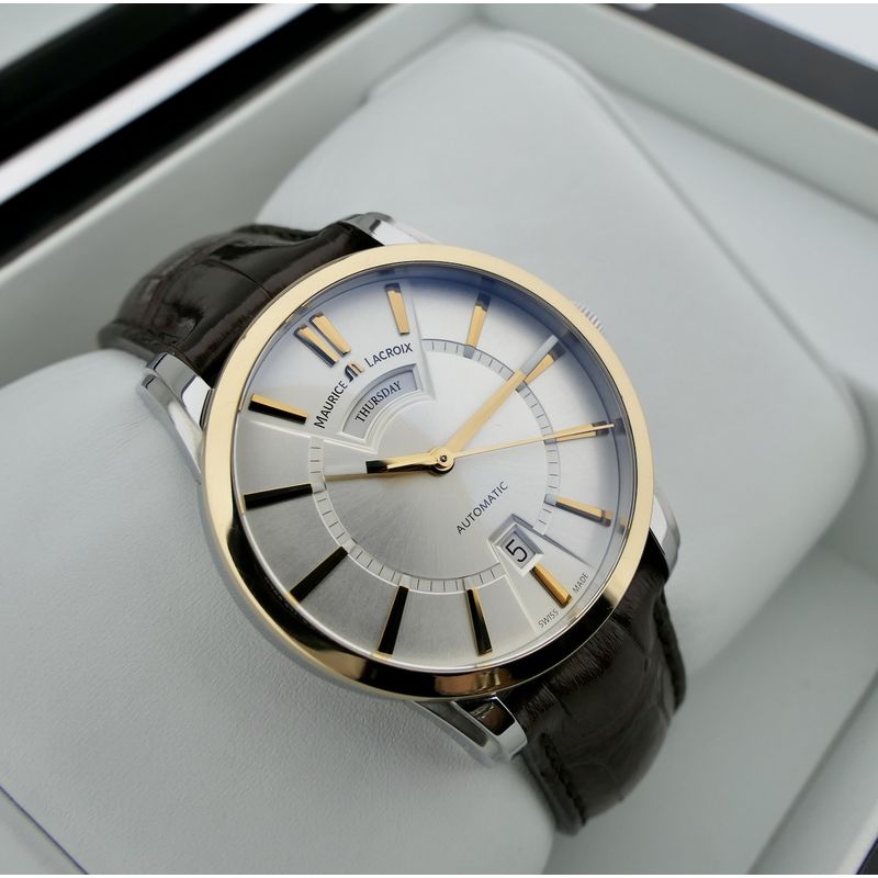 Image 17 of Maurice Lacroix Pontos 'Day-Date' PT6158; Automatic 18k gold/steel men's watch