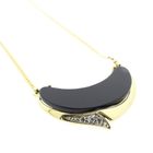 Image 4 of Gold necklace with onyx and diamond; 0.04 ct. | 42 cm