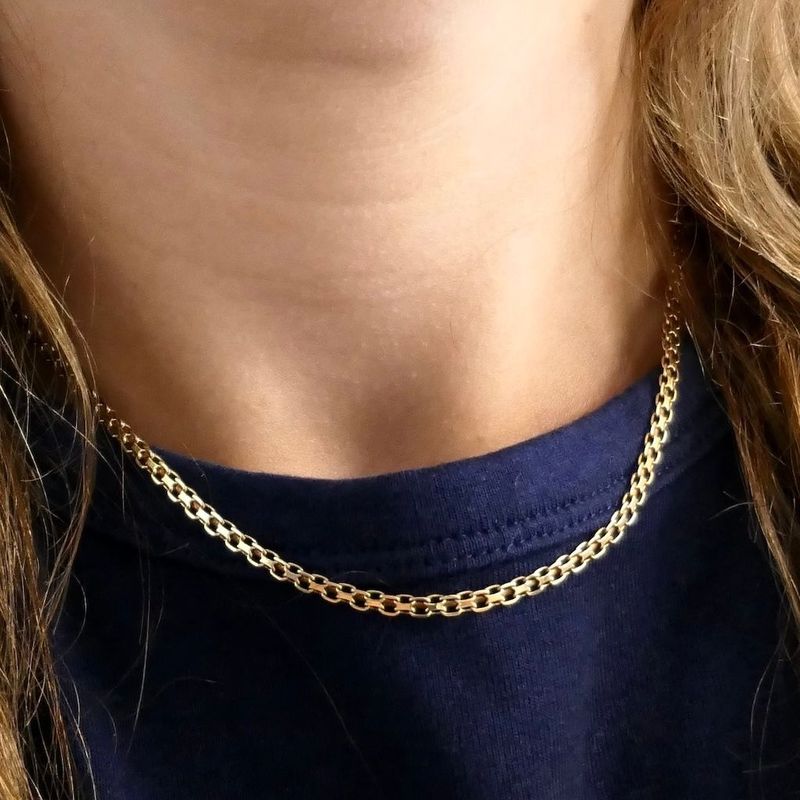 Afbeelding 8 van Gouden fantasie/ankerschakel ketting