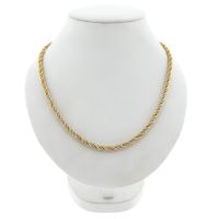 Bicolor gouden gedraaide schakelketting