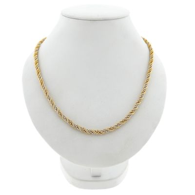 Afbeelding 1 van Bicolor gouden gedraaide schakelketting