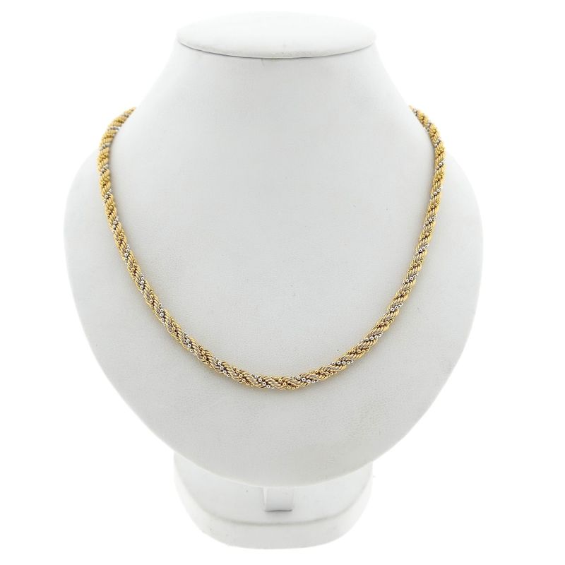 Afbeelding 1 van Bicolor gouden gedraaide schakelketting