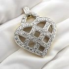 Image 7 of Gold heart pendant with diamonds; 1.30 ct.