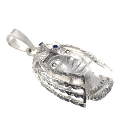 Image 2 of Silver matte pendant; Cleopatra | Zirconia