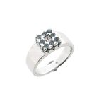 Image 1 of White gold ring with aquamarine and diamond; 0.04 ct.; 14 karat; size 17.5