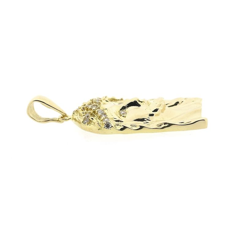 Image 5 of Gold pendant with the face of Jesus and zirconia
