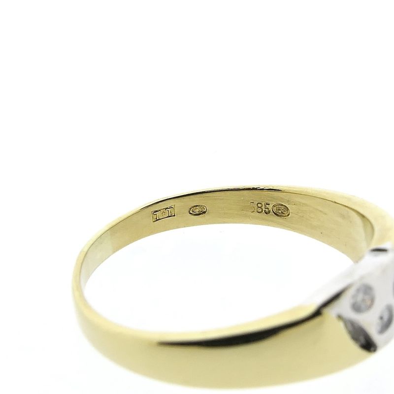 Image 6 of Two-tone gold ring with diamond; 0.15 ct.