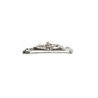 Image 4 of White gold Art Nouveau brooch set with pearl and diamond; 0.27 ct.