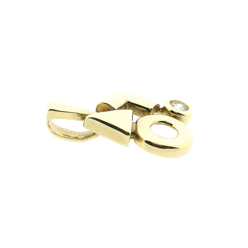 Image 7 of 8 karat geometric pendant with zirconia