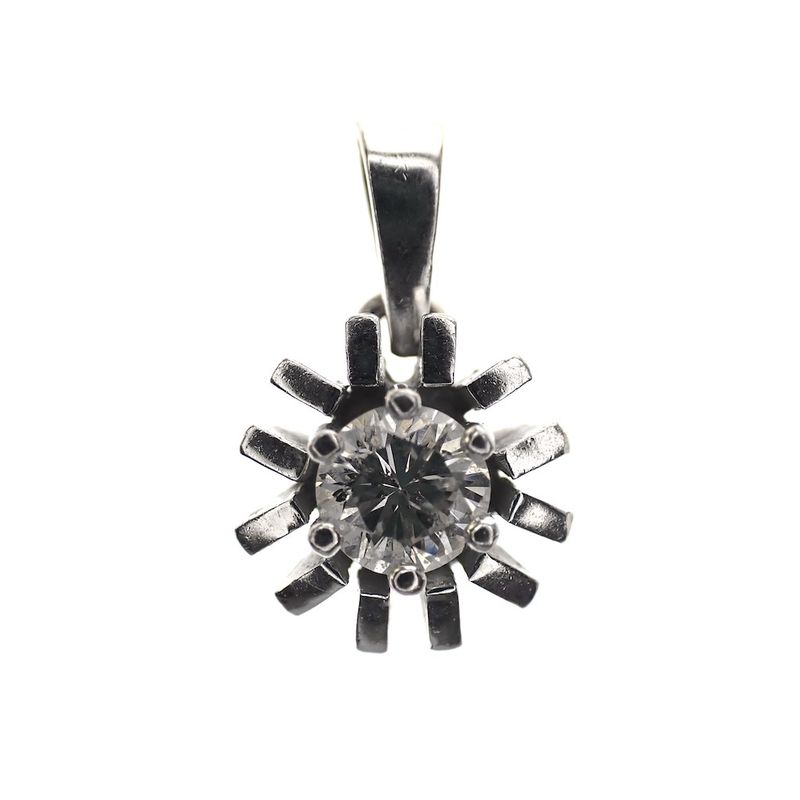Image 1 of White gold solitaire pendant with 0.31 ct diamond.