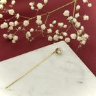 Image 2 of Gold lapel pin with zirconia