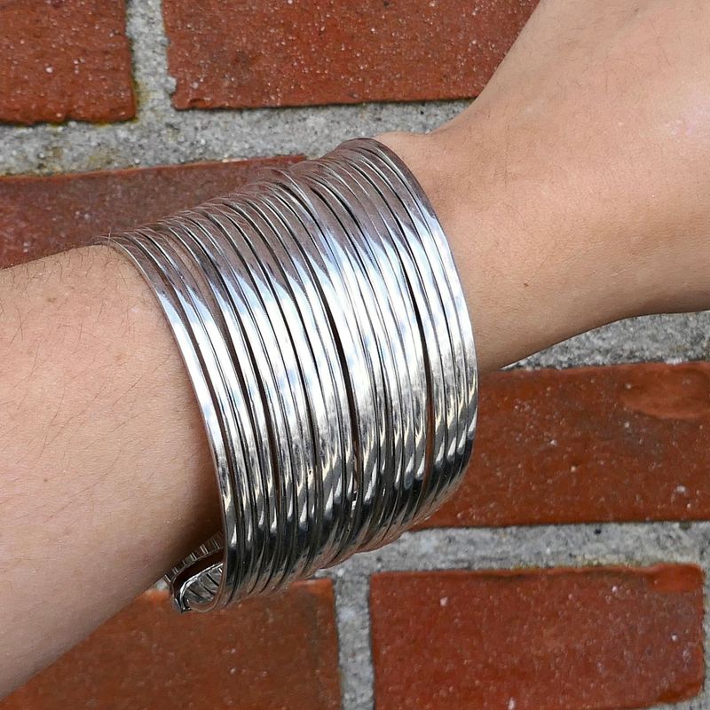 Afbeelding 11 van Vintage zilveren ringenarmband; Ø 69,8 mm 