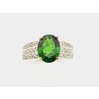 Image 2 of 9 carat ring with a green zirconia and zirconia