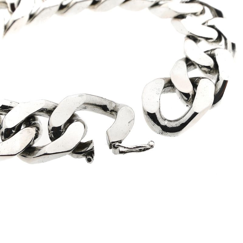 Image 5 of Silver robust gourmet link bracelet; Men | 22 cm