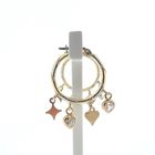 Image 5 of Two-tone gold earrings with charms and zirconia | Ø 23.0 mm
