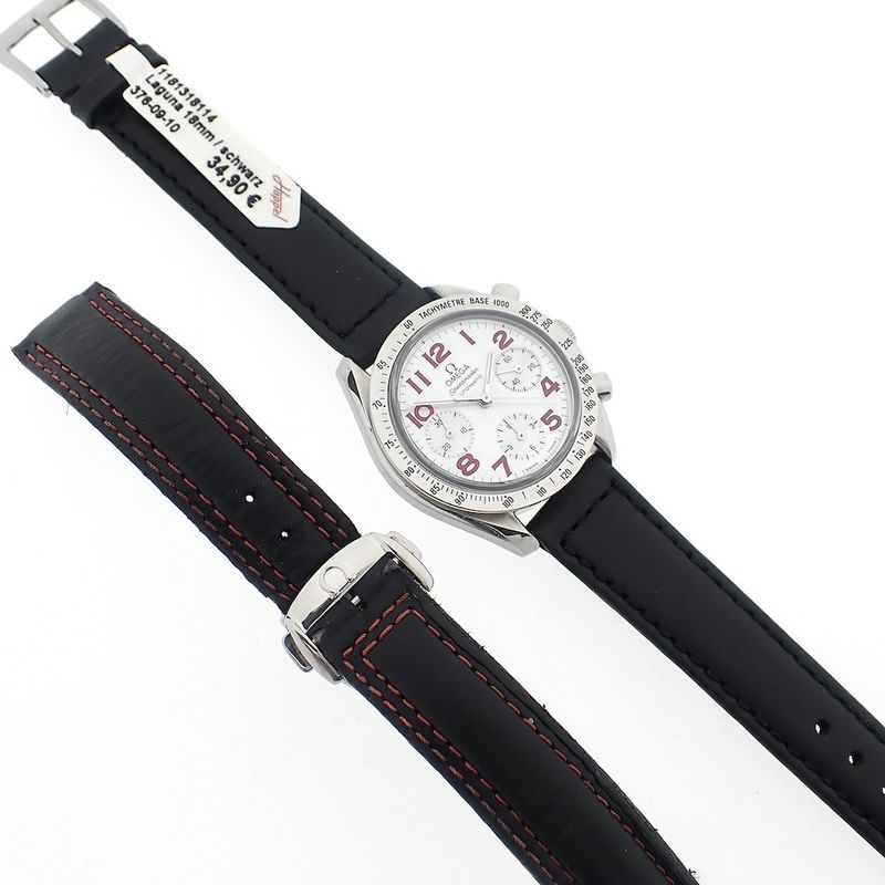 Image 5 of Omega Speedmaster Reduced; Chronograph watch with mother-of-pearl dial