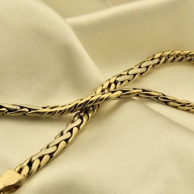 Image 2 of Two-tone gold gourmet link bracelet | 21 cm