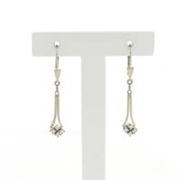 White gold stud earrings with diamond | 0.08 ct.