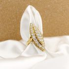 Image 2 of 20 carat gold marquise ring with diamonds approx. 1.50 ct.