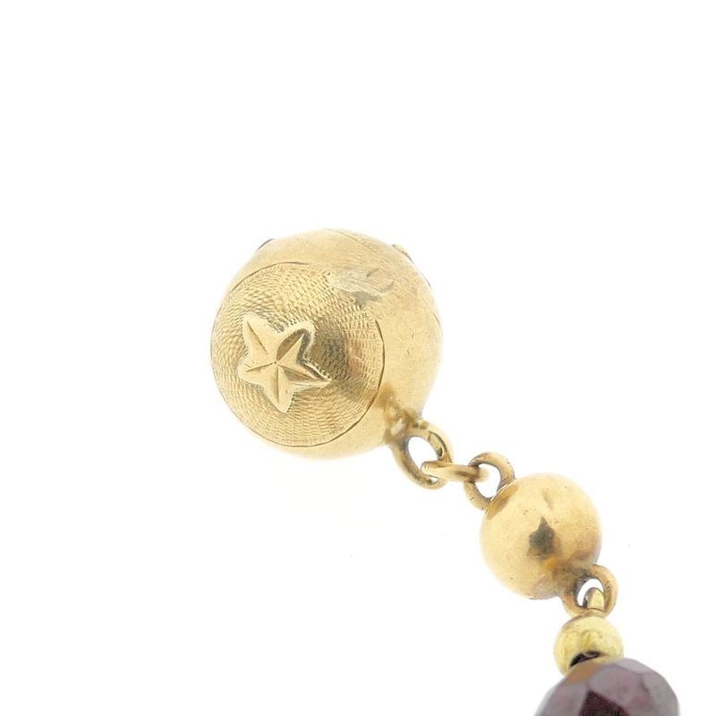 Image 5 of Antique garnet bead necklace with gold decorative clasp