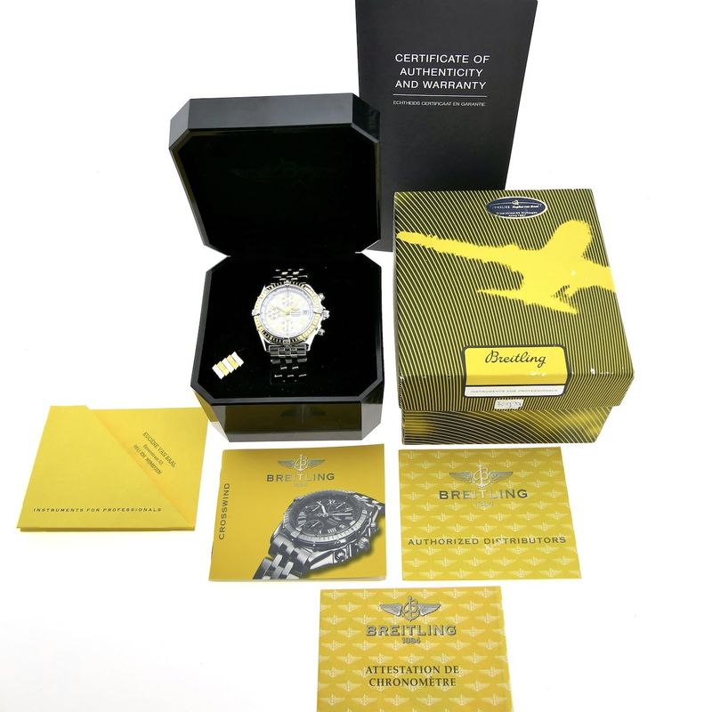 Image 4 of Breitling Crosswind D13355; 18k gold/steel chronograph men's watch