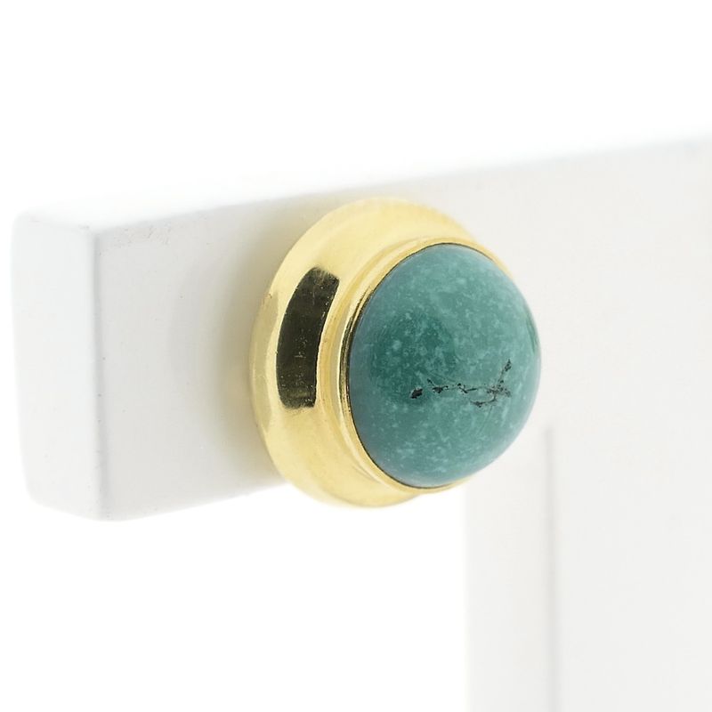 Image 3 of Gold stud earrings with turquoise