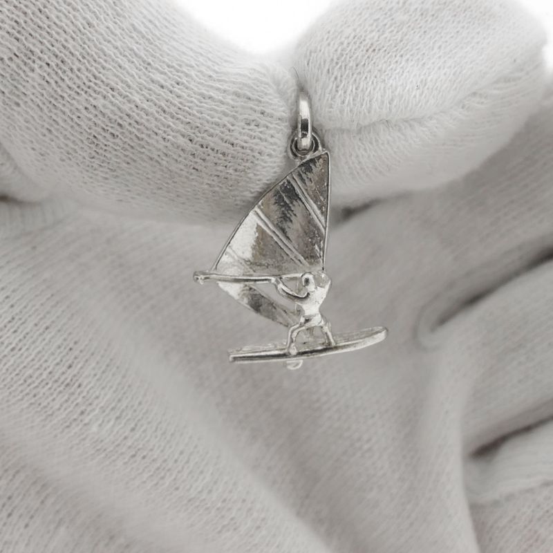 Image 1 of Silver pendant of a windsurfer