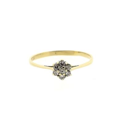 Image 1 of Gold entourage ring with diamonds; 0.105 ct.