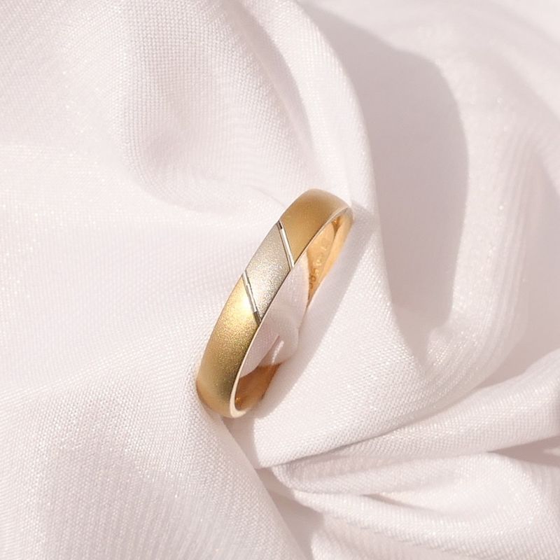 Image 8 of Matted two-tone gold ring