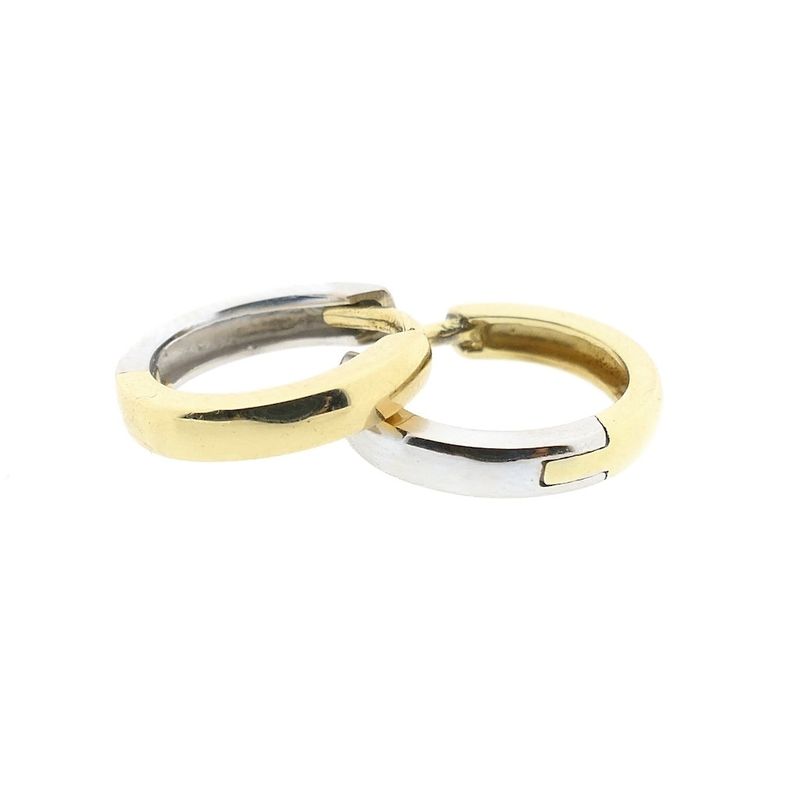 Image 10 of Two-tone gold hoop earrings | Ø 14.5 mm