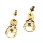 Image 7 of Gold earrings with zirconia and turquoise