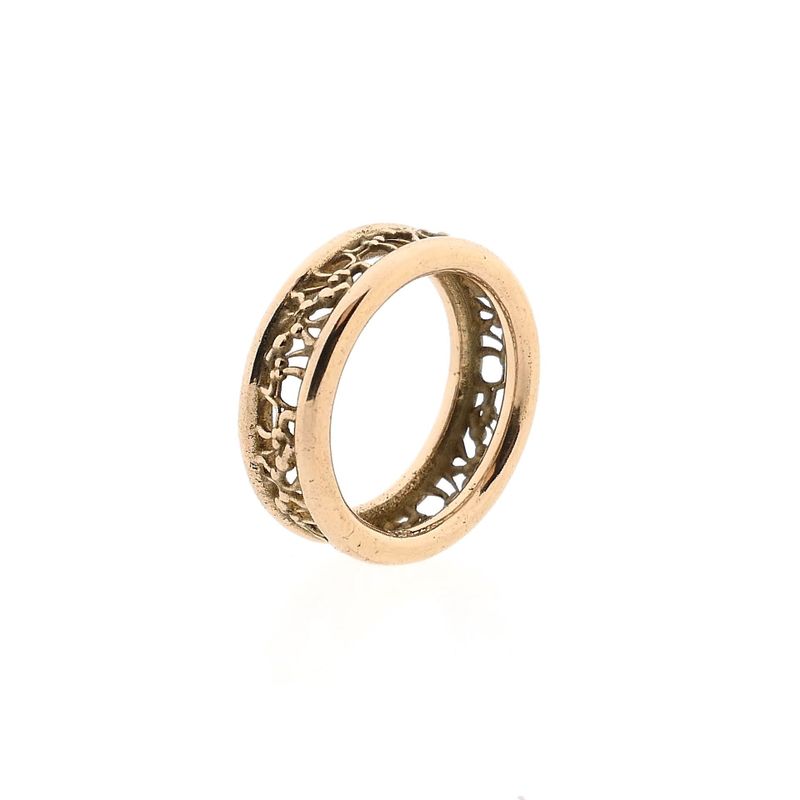 Image 4 of Vintage Gold Ring with Geometric Pattern