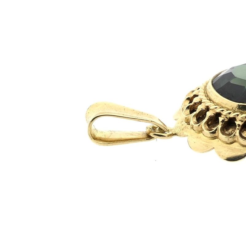 Image 5 of Gold pendant with green tourmaline