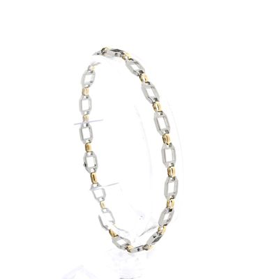 Image 1 of 18K Cartier Santos gold/steel link bracelet | 19 cm (+ extra links)