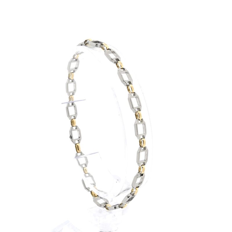 Image 1 of 18K Cartier Santos gold/steel link bracelet | 19 cm (+ extra links)