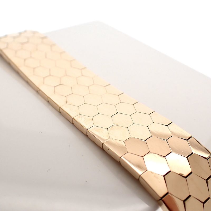 Image 2 of Rose gold honeycomb bracelet; 19.5 cm