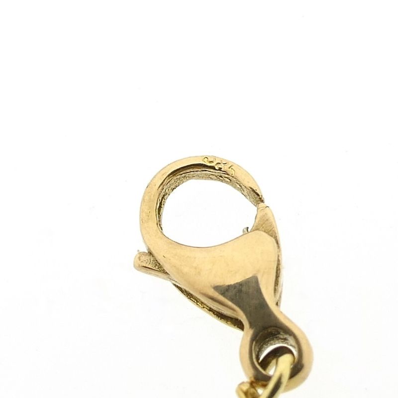 Image 6 of Gold flat gourmet link chain with fixed pendant and diamond