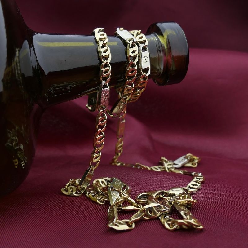 Image 2 of Two-tone gold fantasy link necklace; Men's | 64.5 cm