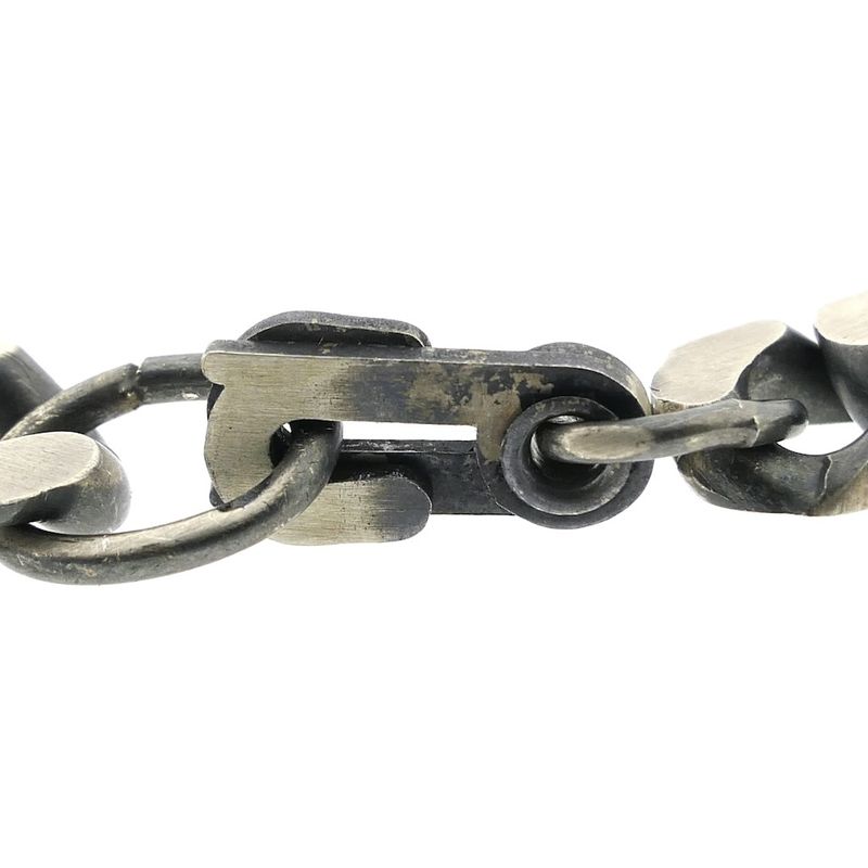 Image 4 of Silver robust gourmet link bracelet with engraving plate | 22 cm
